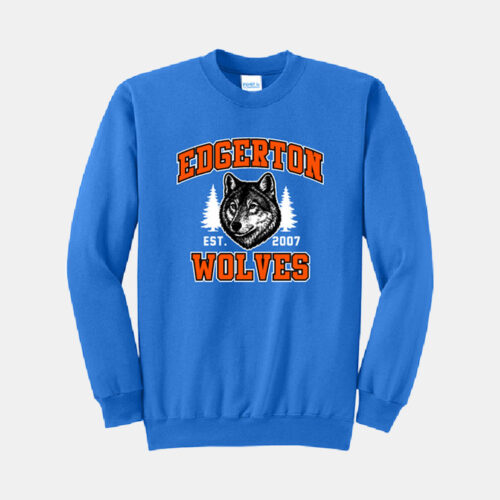 Edgerton Elementary Crewneck Sweatshirt | View: Front | Color: Royal Blue