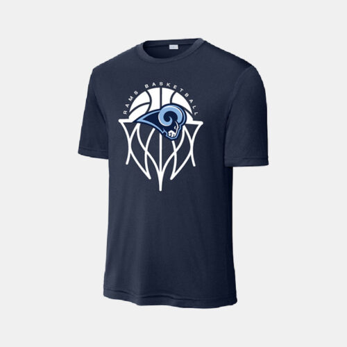 Rams Basketball Dri-Fit Shirt | View: Front | Color: Navy