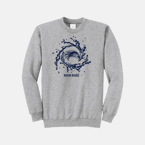 River Ridge High School Swim Crewneck Sweatshirt | View: Front | Color: Heather Gray