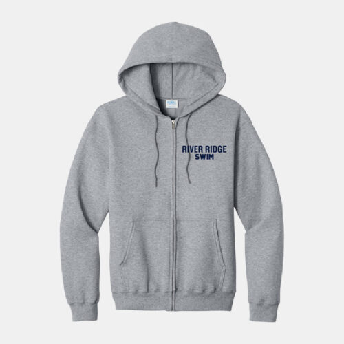 River Ridge High School Swim Full Zip Hoodie | View: Front | Color: Heather Gray