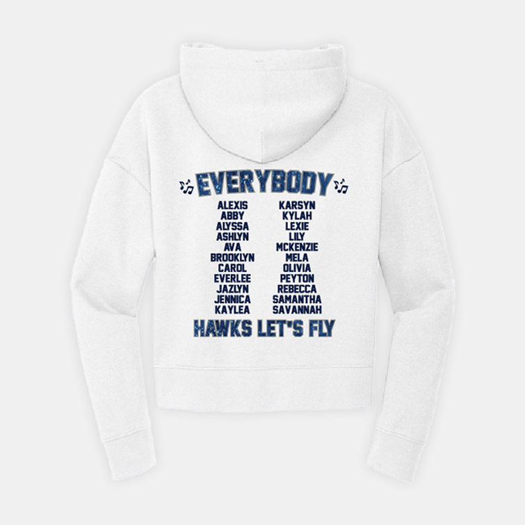 River Ridge High School Cheer Nationals Hoodie | View: Back | Color: White