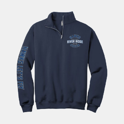 River Ridge High School Cheer Nationals Quarter Zip | View: Front | Color: Navy