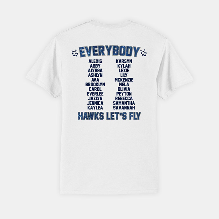 River Ridge High School Cheer Nationals Shirt | View: Back | Color: White