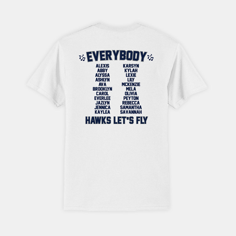 River Ridge High School Cheer Nationals Shirt | View: Back | Color: White