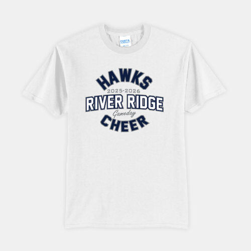 River Ridge High School Cheer Nationals Shirt | View: Front | Color: White