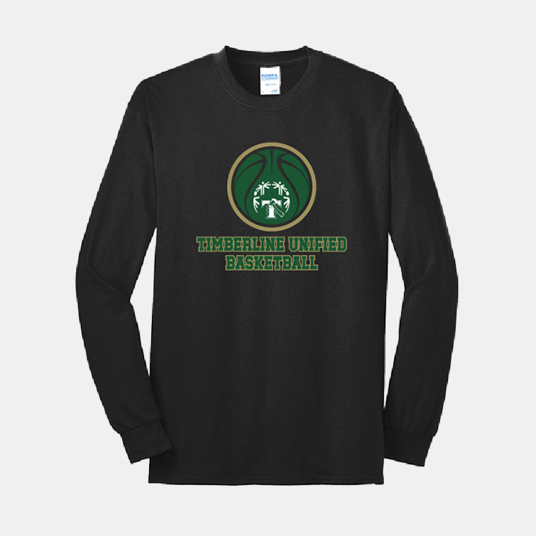 Timberline Unified Basketball Long Sleeve Shirt | View: Front | Color: Black