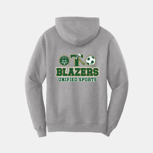 Timberline Unified Sports Full Zip Hoodie | View: Back | Color: Heather Gray