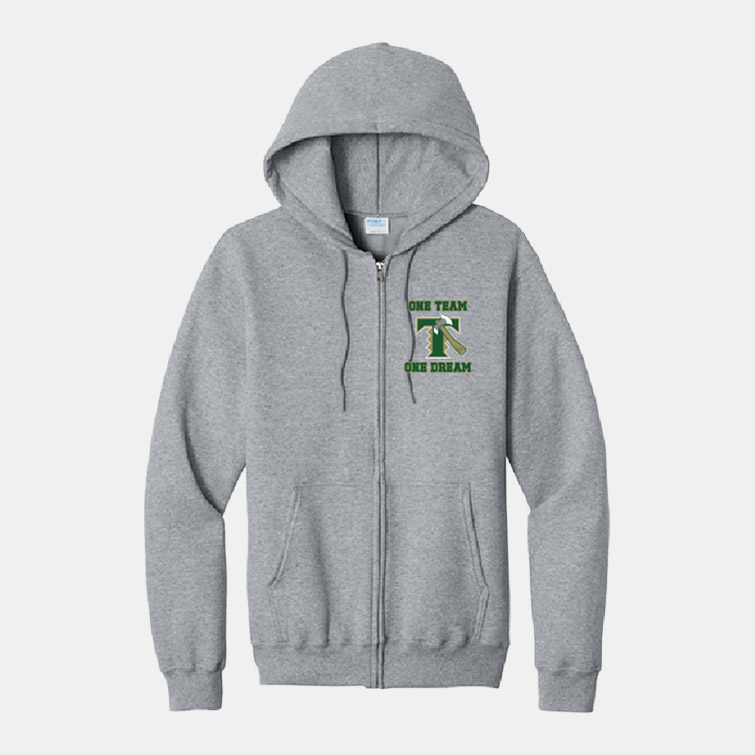 Timberline Unified Sports Full Zip Hoodie | View: Front | Color: Heather Gray