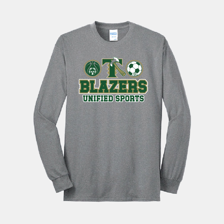 Timberline Unified Sports Long Sleeve Shirt | View: Front | Color: Heather Gray