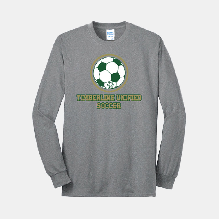 Timberline Unified Soccer Long Sleeve Shirt | View: Front | Color: Heather Gray