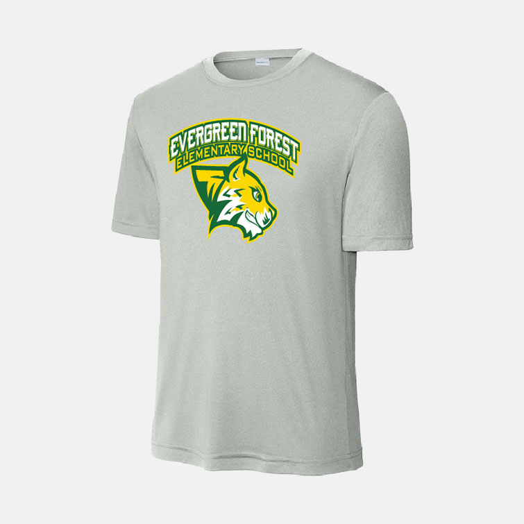 Evergreen Forest Elementary Dri-Fit Shirt | View: Front | Color: Silver