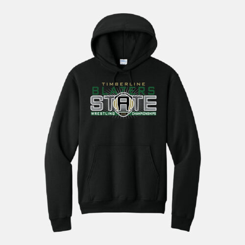 Timberline Wrestling State Championships 2026 Hoodie | View: Front | Color: Black