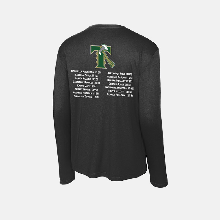 Timberline Wrestling State Championships 2026 Long Sleeve Shirt | View: Back | Color: Black