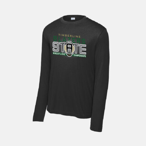 Timberline Wrestling State Championships 2026 Long Sleeve Shirt | View: Front | Color: Black