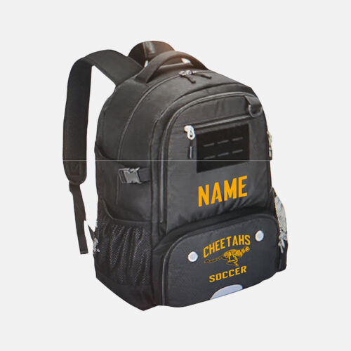 Cheetahs Soccer Backpack | View: Front | Color: Black