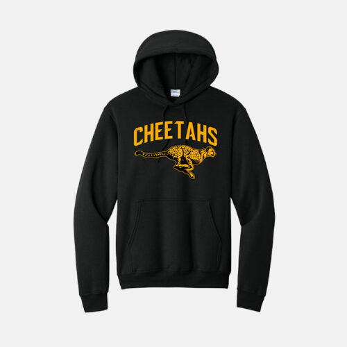 Cheetahs Soccer Hoodie | View: Front | Color: Black
