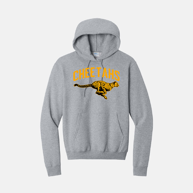 Cheetahs Soccer Hoodie | View: Front | Color: Heather Gray