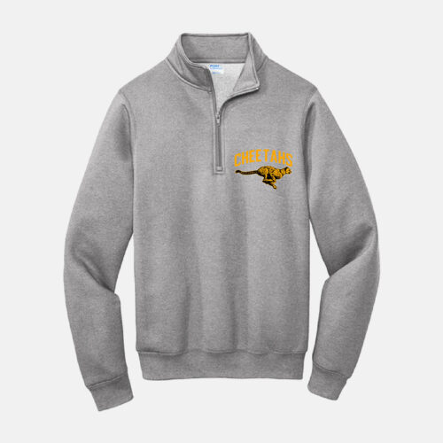 Cheetahs Soccer Quarter Zip | View: Front | Color: Heather Gray