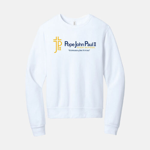 Pope John Paul II High School Crewneck Sweatshirt | View: Front | Color: White