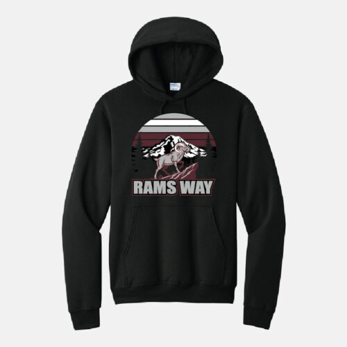 Shining Mountain Elementary Rams Way Hoodie | View: Front | Color: Black