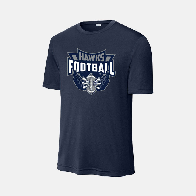 TCYFL Hawks Football Claws Dri-Fit Shirt | View: Front | Color: Navy