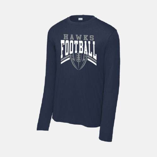 TCYFL Hawks Football Dri-Fit Long Sleeve Shirt | View: Front | Color: Navy