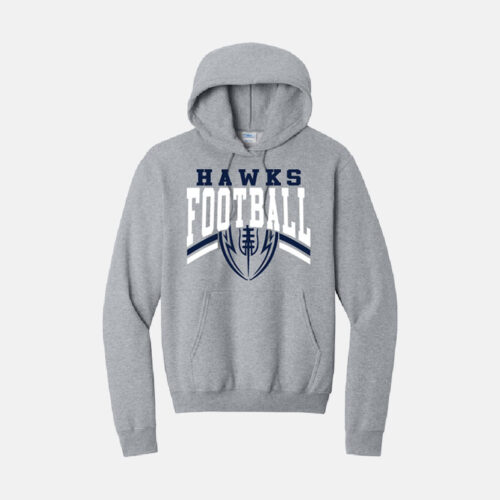 TCYFL Hawks Football Hoodie | View: Front | Color: Heather Gray