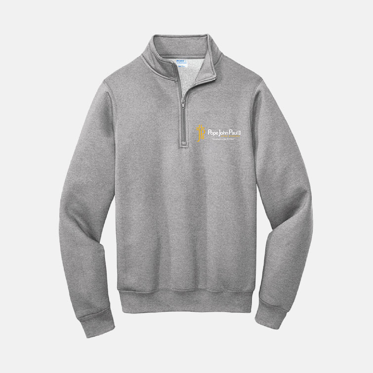 Pope John Paul II High School Quarter Zip | View: Front | Color: Heather Grey