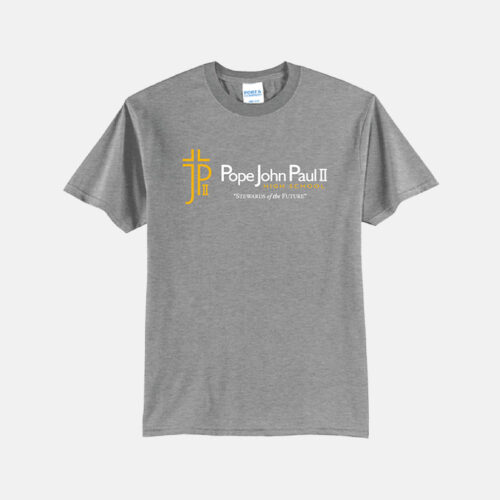 Pope John Paul II High School Shirt | View: Front | Color: Heather Grey