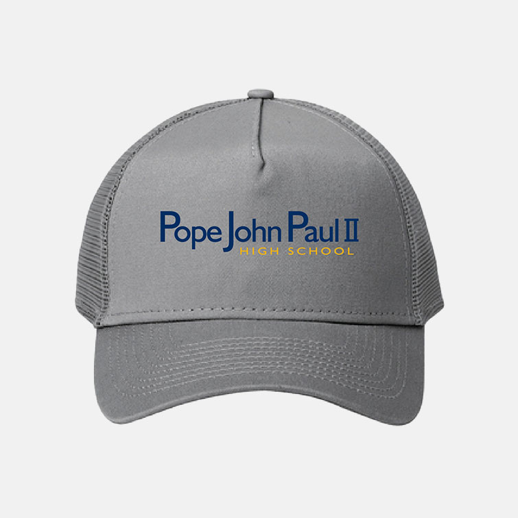 Pope John Paul II High School Snapback Hat | View: Front | Color: Grey