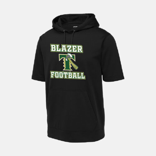 Timberline Blazers Football "Axe" Short Sleeve Hoodie | View: Front | Color: Black
