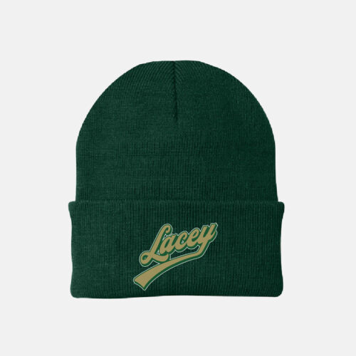 Timberline Blazers Football "Lacey" Brim Beanie | View: Front | Color: Dark Green