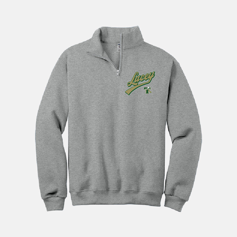 Timberline Blazers Football "Axe" 1/4 Zip | View: Front | Color: Oxford Grey