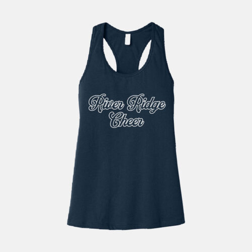 River Ridger High School Cheer Racerback Tank | View: Front | Color: Navy