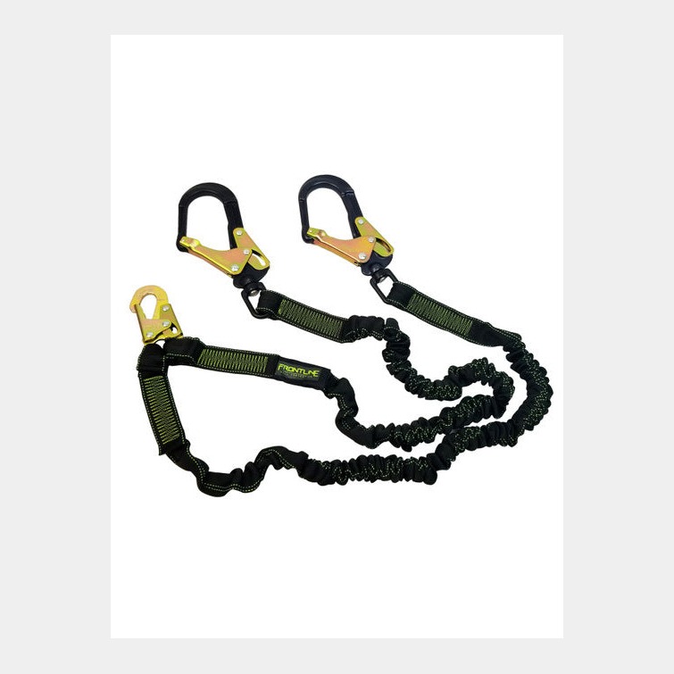 Frontline LIS62RA Elite Lite Twin Leg 6ft Lanyard - Aluminum Rebar Hook