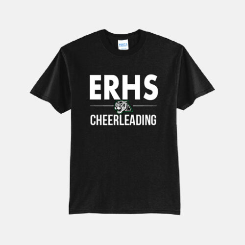 Emerald Ridge High School Cheer Shirt | View: Front | Color: Black