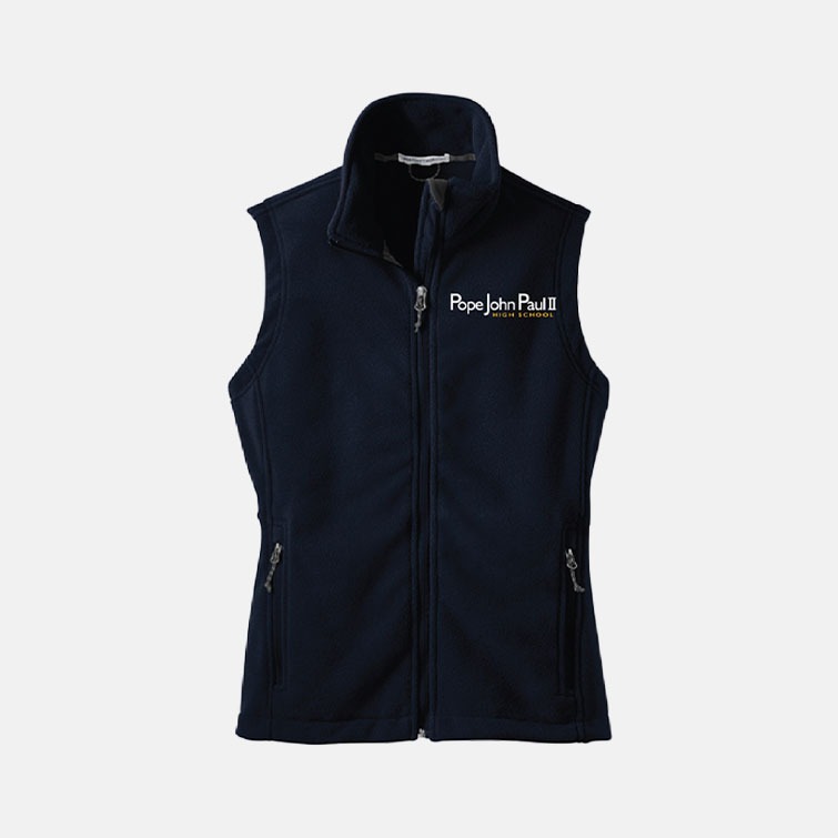 Pope John Paul II High School Women's Fleece Vest | View: Front | Color: Navy