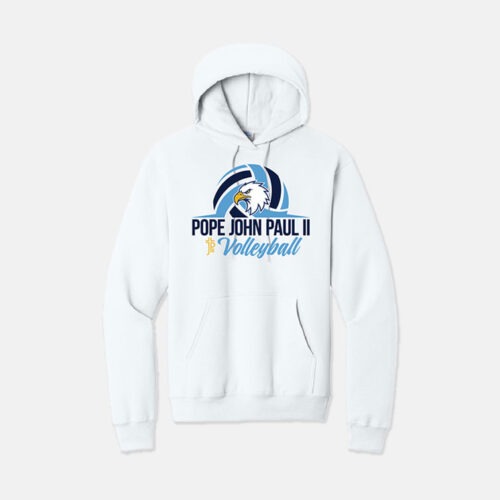 Pope John Paul II High School Volleyball Hoodie | View: Front | Color: White