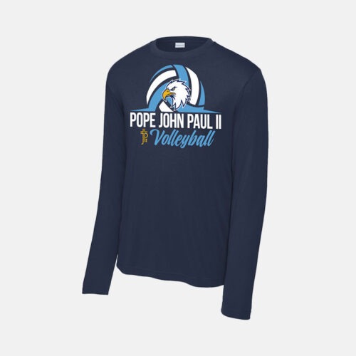 Pope John Paul II High School Volleyball Long Sleeve Dri-Fit Shirt | View: Front | Color: Navy