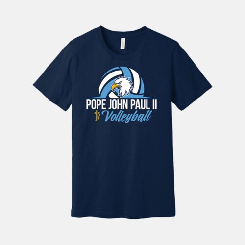 Pope John Paul II High School Volleyball Shirt | View: Front | Color: Navy