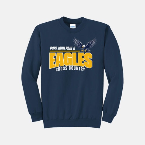 Pope John Paul II High School Cross Country Crewneck Sweatshirt | View: Front | Color: Navy