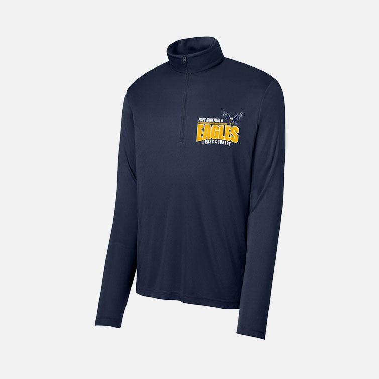 Pope John Paul II High School Cross Country Dri-Fit 1/4 Zip | View: Front | Color: Navy