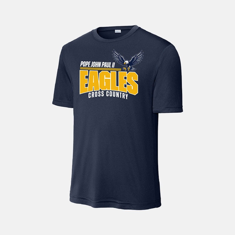 Pope John Paul II High School Cross Country Dri-Fit Shirt | View: Front | Color: Navy
