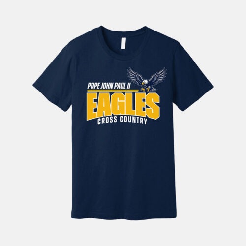 Pope John Paul II High School Cross Country Shirt | View: Front | Color: Navy