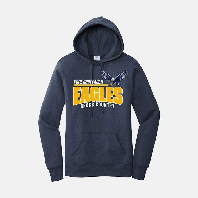 Pope John Paul II High School Cross Country Women's Hoodie | View: Front | Color: Navy