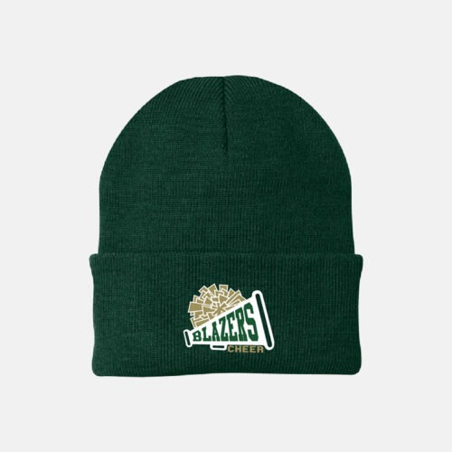 TCYFL Blazers Cheer Brim Beanie | View: Front | Color: Dark Green