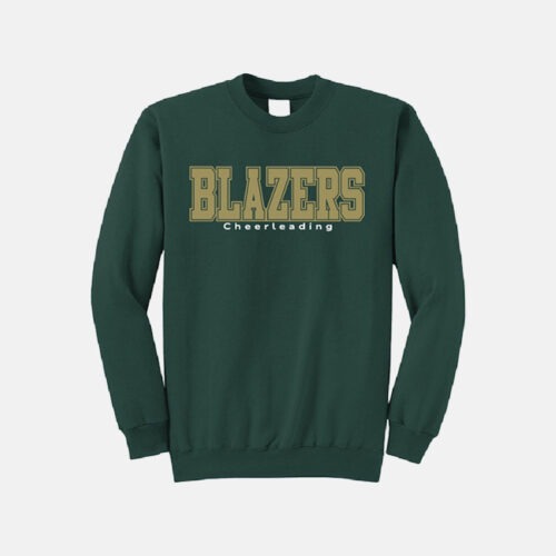 TCYFL Blazers Cheer Crewneck Sweatshirt | View: Front | Color: Dark Green
