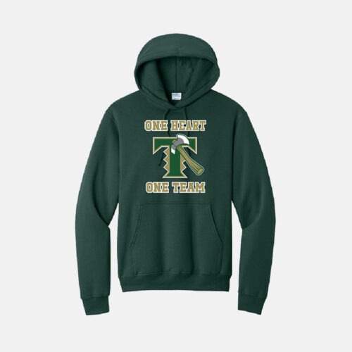 TCYFL Blazers Cheer "One Heart, One Team" Hoodie | View: Front | Color: Dark Green