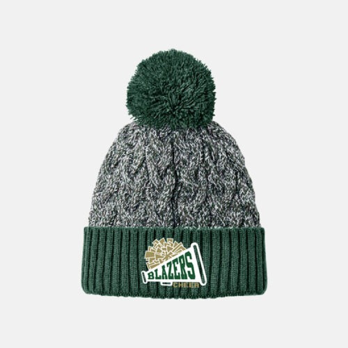 TCYFL Blazers Cheer pom Beanie | View: Front | Color: Dark Green