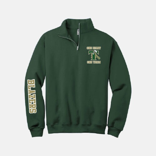 TCYFL Blazers Cheer 1/4 Zip | View: Front | Color: Dark Green